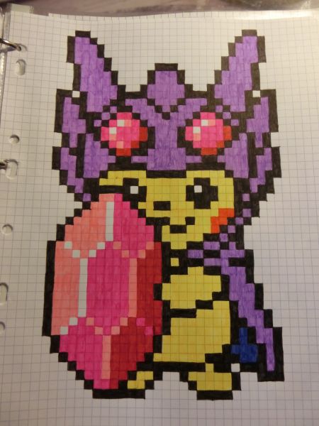Dessin Pixel Pikachu Dãguisã Dernier I